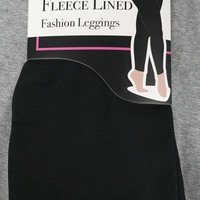 Women's Plus Size 1XL/2XL Black Fashion Fleece Lined Leggings NEW in Package